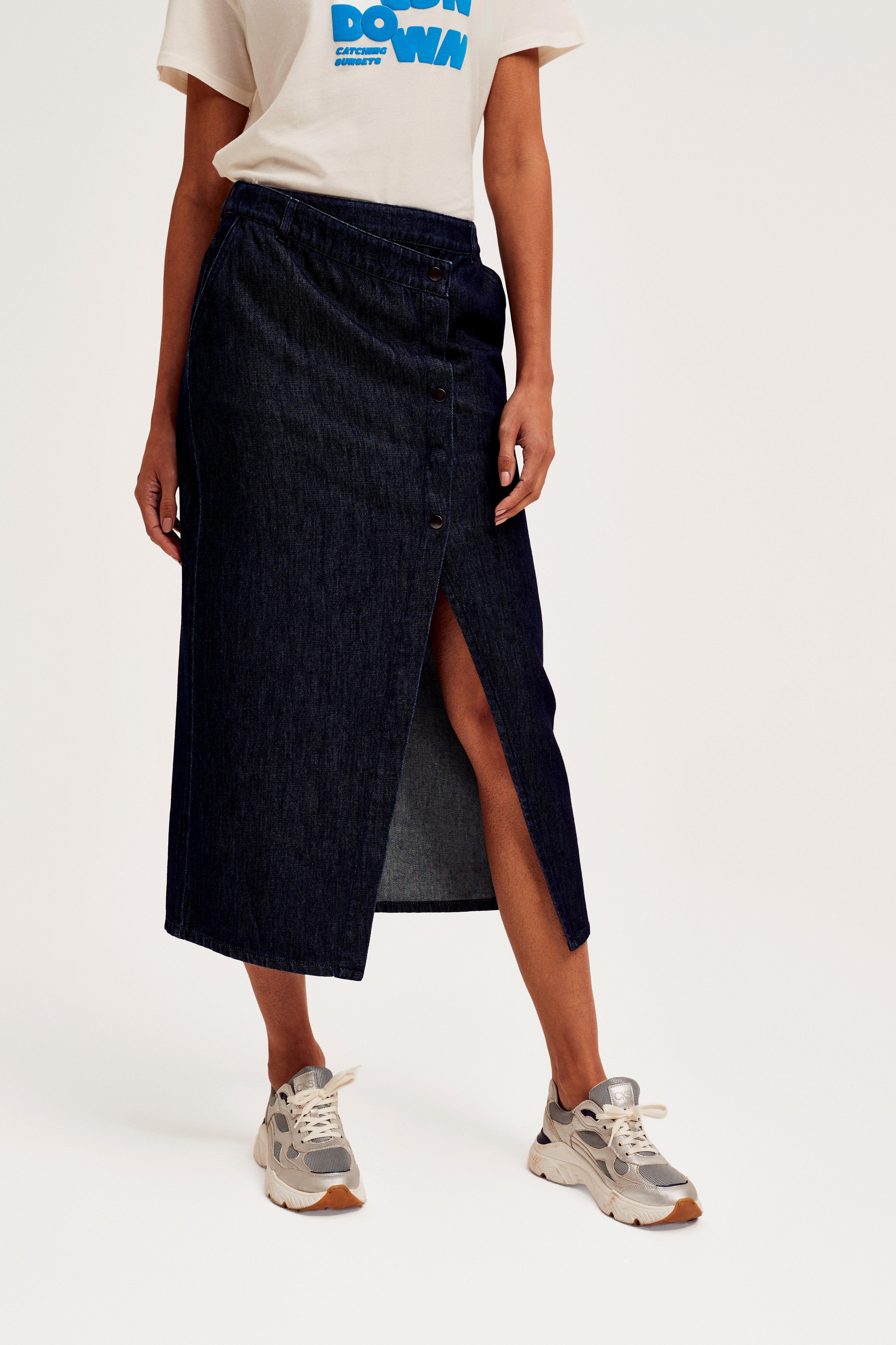 SKILLS lange rok donkerblauw CKS Fashion